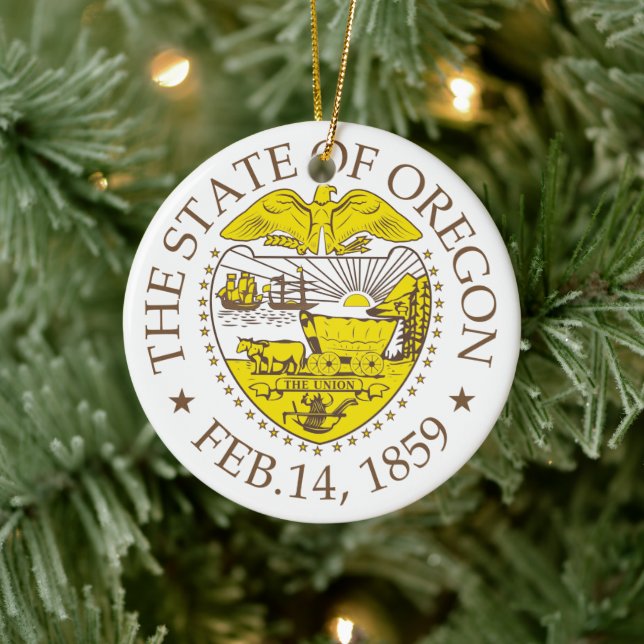 Ornamento De Cerâmica Sinal de Oregon (Árvore)