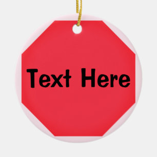 Ornamento De Cerâmica Sinal de Parada Personalizado Emoji