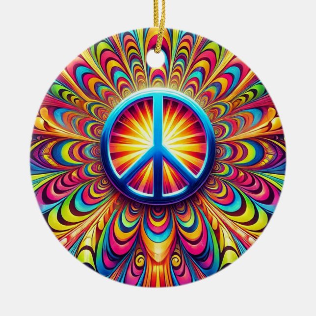 Ornamento De Cerâmica Sinal de Paz (Frente)