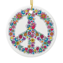 Sinal de Paz de Flor de Texto Personalizado