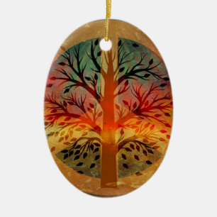 Ornamento De Cerâmica Sinal de paz dourado