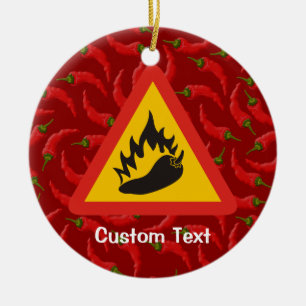 Ornamento De Cerâmica Sinal de perigo de pimenta quente