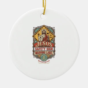 Ornamento De Cerâmica Sinal de Segurança Jesus Etiqueta de Aviso Sinal d