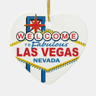 Ornamento De Cerâmica Sinal retro de Las Vegas
