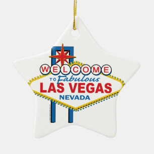 Ornamento De Cerâmica Sinal Retroativo de Las Vegas