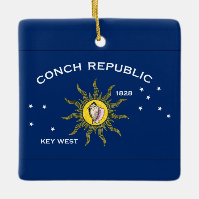Ornamento De Cerâmica Sinalizador Conch Republic (Frente)