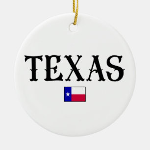 Ornamento De Cerâmica Sinalizador de Mapa Estatal do Texas EUA