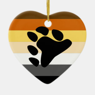 Ornamento De Cerâmica Sinalizador de Orgulho de Urso