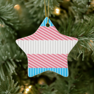 Ornamento De Cerâmica Sinalizador do Abstrato Transgender Pride Stripe F