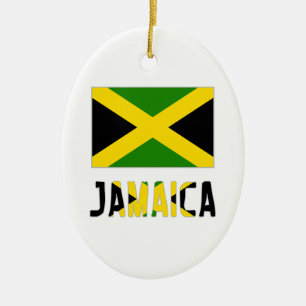 Ornamento De Cerâmica Sinalizador Jamaica e Palavra