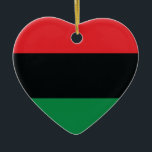 Ornamento De Cerâmica Sinalizador vermelho, preto e verde<br><div class="desc">As três cores pan-africanas na bandeira representam: RED: o sangue que une todas as pessoas da ancestralidade negra africana, e derramou pela libertação; BLACK: pessoas negras cuja existência como nação, mas não como estado-nação, é afirmada pela existência da bandeira; e GREEN: a riqueza natural abundante da África. Vintage Old School...</div>