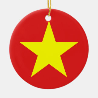 Ornamento De Cerâmica Sinalizador Vietnã Ornã Amarelo de Estrela Redonda