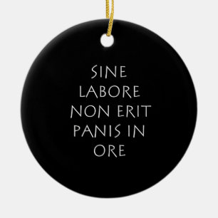 Ornamento De Cerâmica Sine labor non erit panis in ore