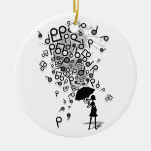 Ornamento De Cerâmica Singin na chuva
