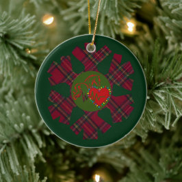 Ornamento De Cerâmica Single Plaid Snowflake