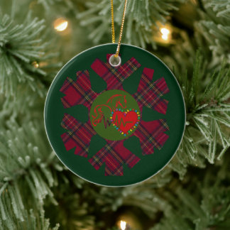 Ornamento De Cerâmica Single Plaid Snowflake