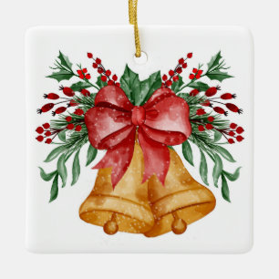 Ornamento De Cerâmica Sinos de Natal