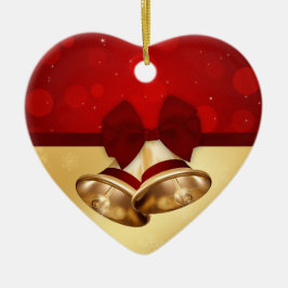 Ornamento De Cerâmica Sinos de Natal do Ouro precioso