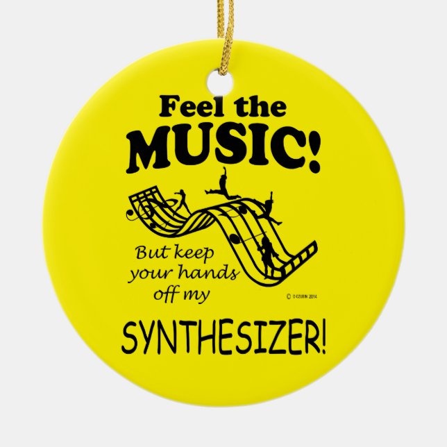 Ornamento De Cerâmica Sintetizador Sente A Música (Frente)