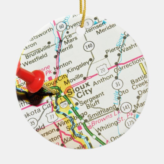 Ornamento De Cerâmica Sioux City, Iowa (Frente)