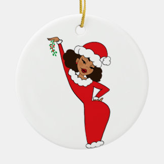 Ornamento De Cerâmica Sista Claus Caramel