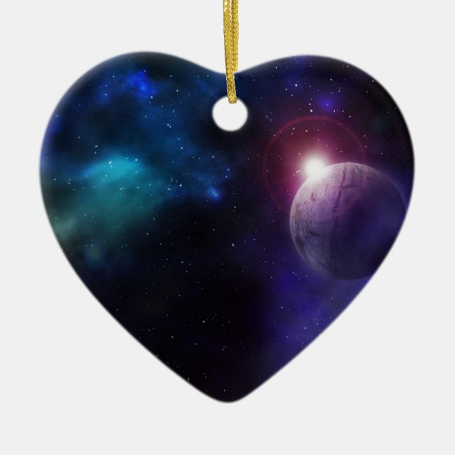 Ornamento De Cerâmica Sistema Solar Planeta Estrela Espacial (Frente)