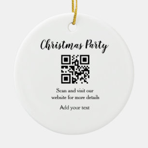 Ornamento De Cerâmica site de festa de natal simples código de barras QR