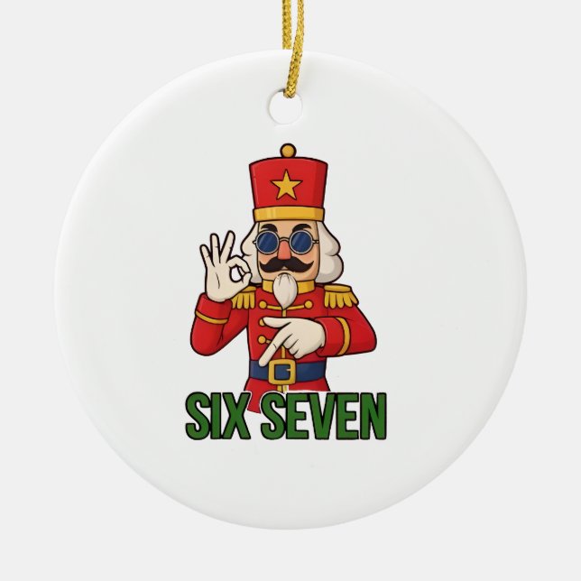 Ornamento De Cerâmica Six Seven Snowman Christmas Nutcracker 6 7 Xmas  (Frente)