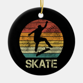 Ornamento De Cerâmica Skate Olli vintage design para patinadores