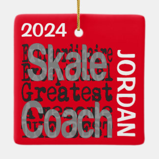 Ornamento De Cerâmica Skate Treinador Extraordinário PERSONALIZADO