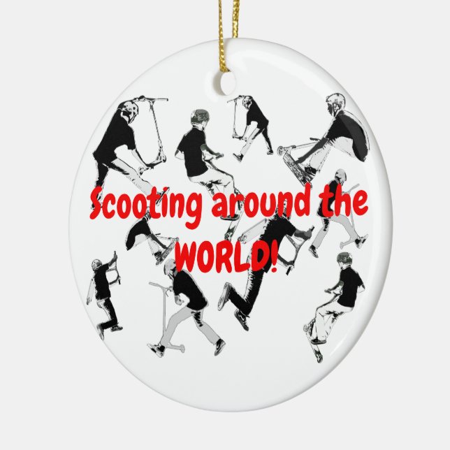 Ornamento De Cerâmica Skate vamos! - Diversão do Patinete Stunt (Esquerda)