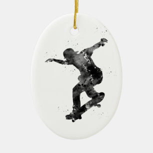 Ornamento De Cerâmica Skateboarding