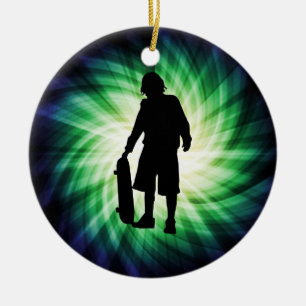 Ornamento De Cerâmica Skater; skate