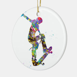 Ornamento De Cerâmica Skater, skate