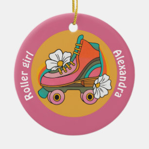 Ornamento De Cerâmica Skates de rolo personalizados amantes de crianças