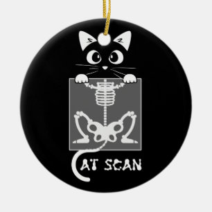 Ornamento De Cerâmica Skeleton Cat Scan Ct Scaning Engraçado X Ray Pun M