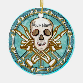 Ornamento De Cerâmica Skeleton da Paz