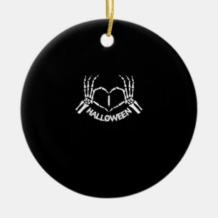 Ornamento De Cerâmica Skeleton Hand Heart Ppreguiçoso Halloween Costume