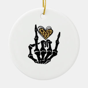 Ornamento De Cerâmica Skeleton Heart Hands Classic