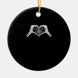 Ornamento De Cerâmica Skeleton Heart Mãos Aranha Halloween Spooky Wo