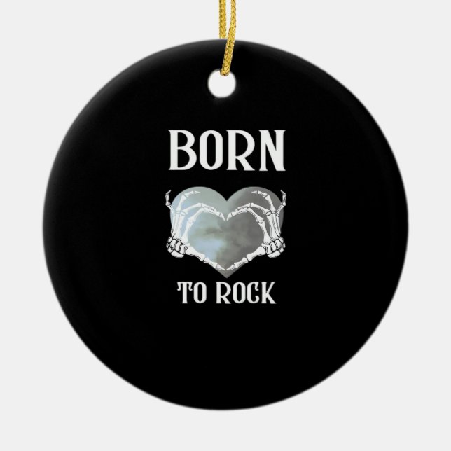 Ornamento De Cerâmica Skeleton Mãos Cinza Gráfico Para Clássico (Frente)