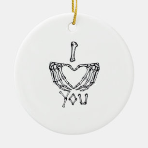 Ornamento De Cerâmica Skeleton Mãos Fazer Coração