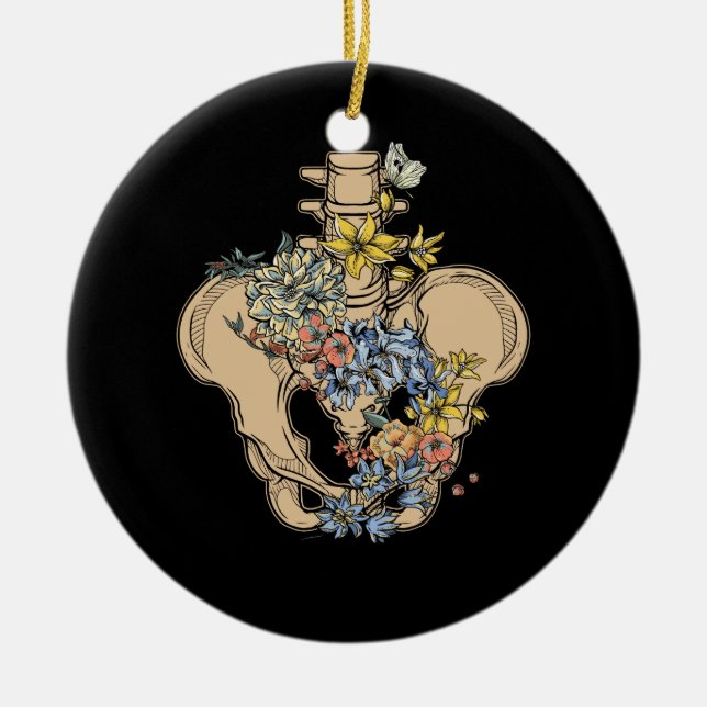 Ornamento De Cerâmica Skeleton Músculo Whisperer Massage Therapist Physi (Frente)