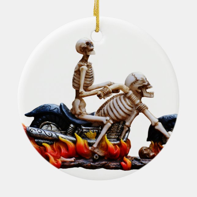 Ornamento De Cerâmica Skeleton Rider (Traseira)