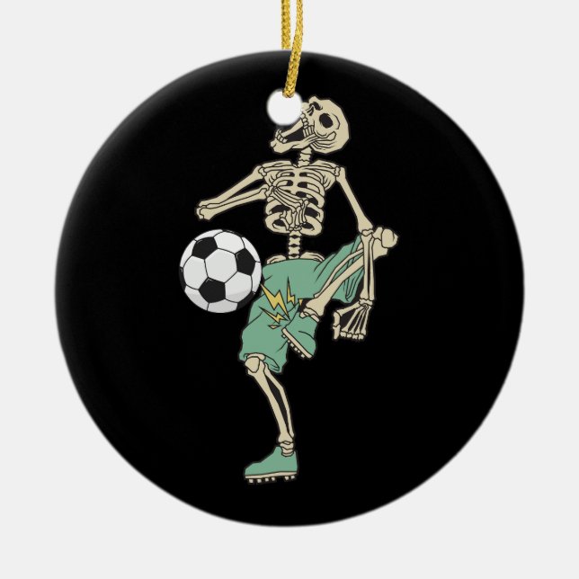 Ornamento De Cerâmica Skeletplay Soccer Halloween Figurume Men Wome (Frente)