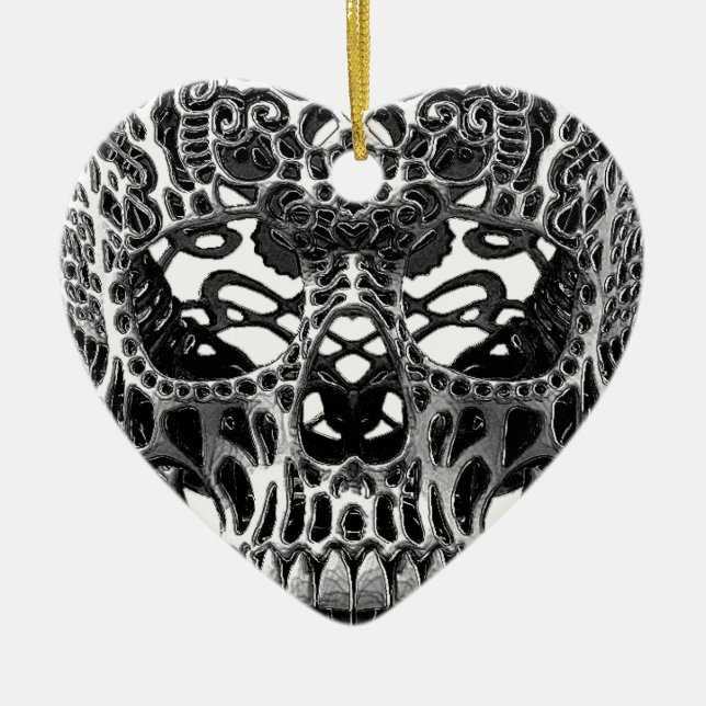 Ornamento De Cerâmica Skull.png modelado (Frente)