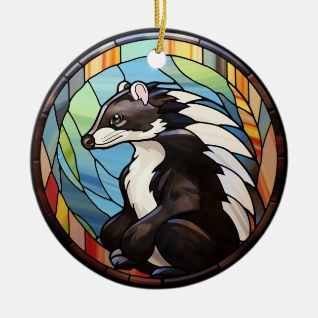 Ornamento De Cerâmica Skunk De Vidro Docinho (Frente)