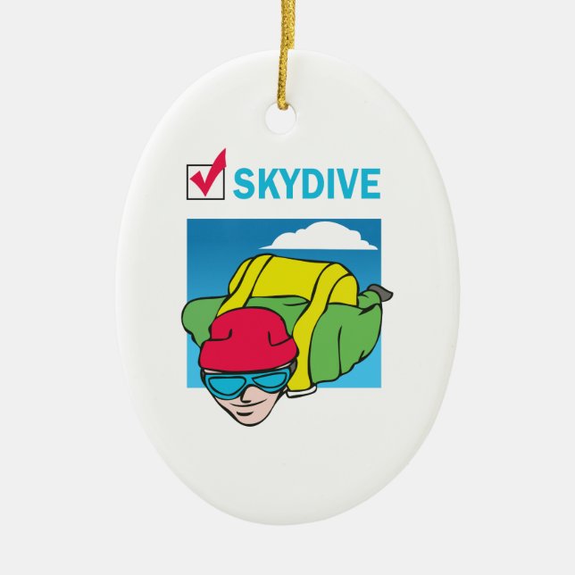 ORNAMENTO DE CERÂMICA SKYDIVE FEITO ISSO (Frente)