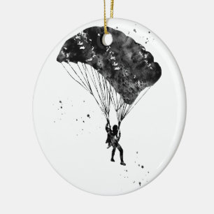 Ornamento De Cerâmica Skydiver