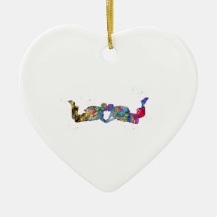 Ornamento De Cerâmica Skydiver casal